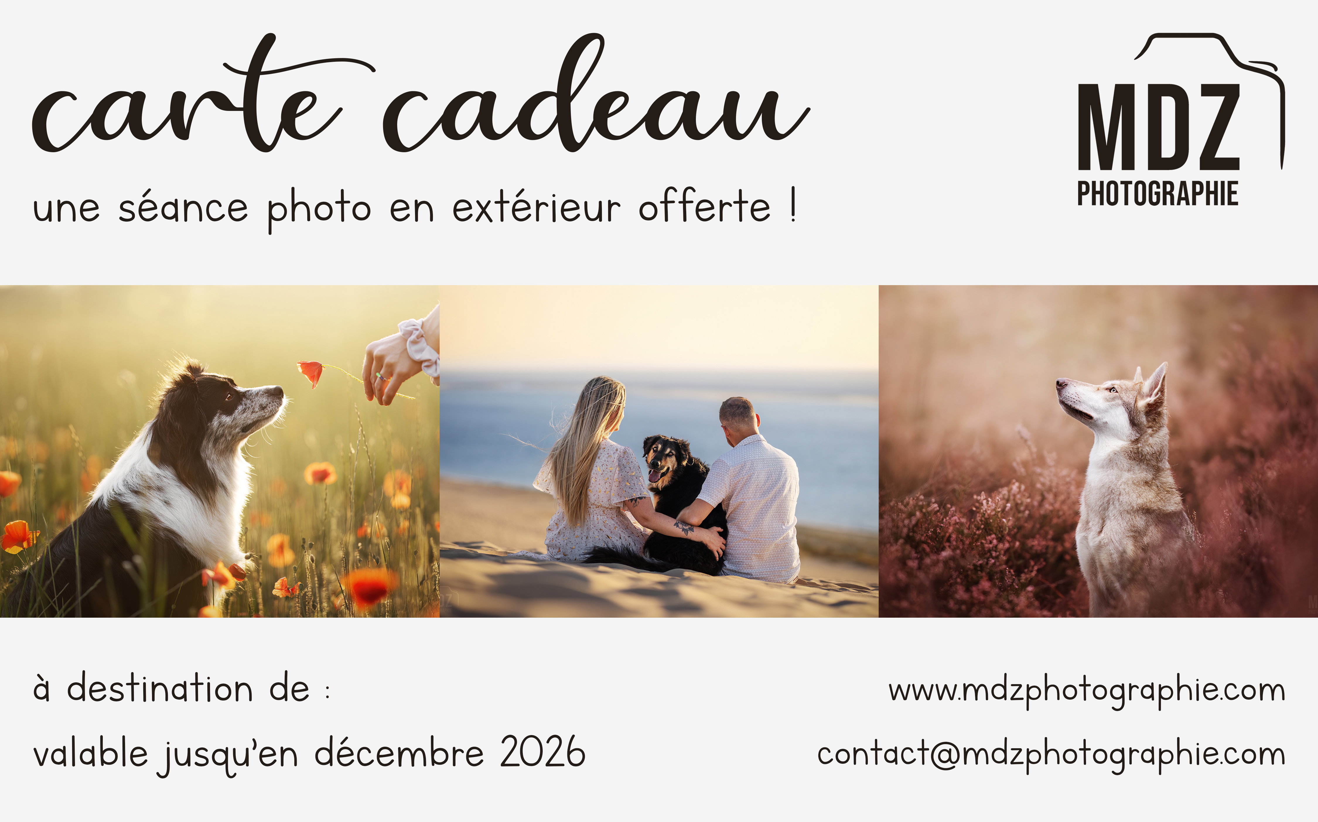 Visuel de carte cadeau MDZ Photographie